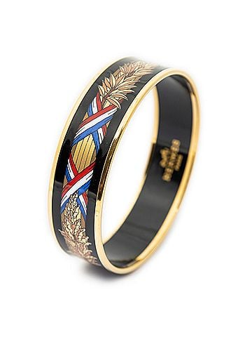 Hermes Leather Goods Enamel Bangle MM (view 1)