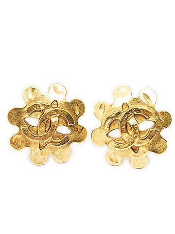 Chanel CC Floral Clip On Earrings (view 1)