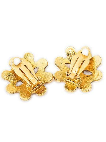 Chanel CC Floral Clip On Earrings (view 2)