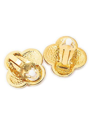 Chanel CC Clover Clip On Earrings (view 2)