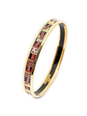 Hermes Leather Goods Enamel Bangle PM (view 1)