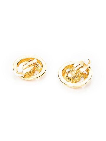 Chanel CC Round Clip On Earrings (view 2)