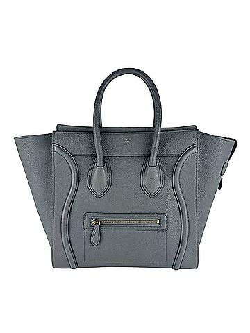 Céline Celine Luggage Mini Shopper Handbag, Leather, Gray Gold, Women's, z10594 (view 1)