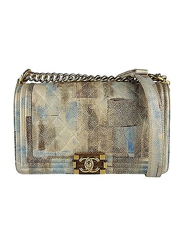 Chanel Chanel Boy Shoulder Bag, Caviar Leather, Brown, Beige, Blue, Gold, Women's, z10593 (view 1)