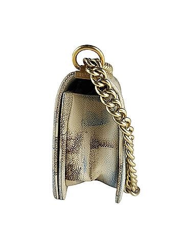 Chanel Chanel Boy Shoulder Bag, Caviar Leather, Brown, Beige, Blue, Gold, Women's, z10593 (view 2)