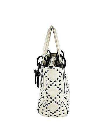 Christian Dior Christian Dior Lady handbag/shoulder bag, leather and metal accents, ivory black, women's, z10591 (view 2)