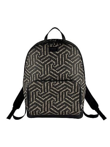Gucci Gucci Geometric Kaleido Backpack, GG Supreme Canvas, Black/Brown, Men's, 406370 z10582 (view 1)