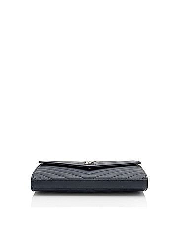 Saint Laurent Saint Laurent Matelasse Grain de Poudre Monogram Chain Wallet (view 2)