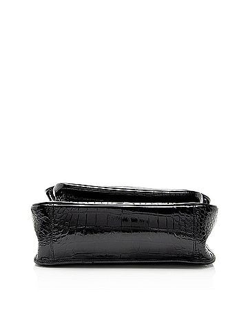 Saint Laurent Saint Laurent Patent Croc Embossed Leather Monogram Niki Medium Shoulder Bag (view 2)