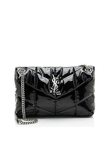 Saint Laurent Saint Laurent Patent Leather Monogram Puffer LouLou Small Shoulder Bag (view 1)