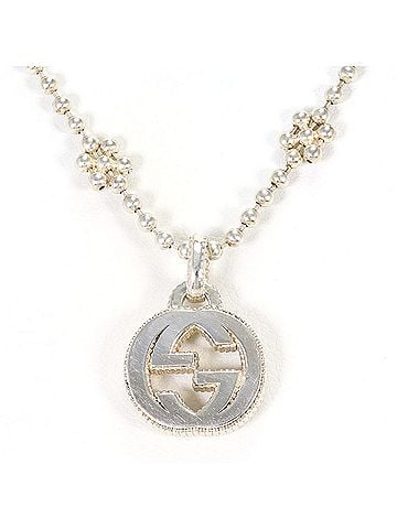 Gucci Gucci Interlocking G Flower Silver Necklace, Total Weight 8.9g, 40cm, Like New Condition. (view 1)