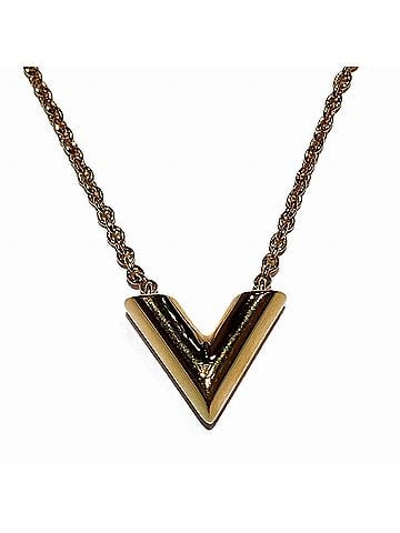 Louis Vuitton Louis Vuitton Essential V Necklace, Accessory, Total Weight 6.4g, 45cm, GP (Gold Plated), M61083 (view 1)
