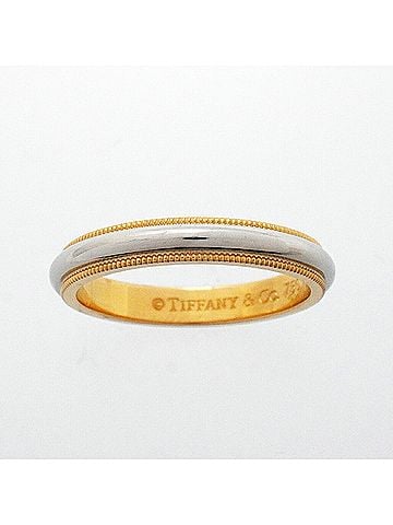 Tiffany & Co. Tiffany &amp; Co. Milgrain Ring, 18K Yellow Gold (KYG), Platinum (Pt950), Men's (view 2)