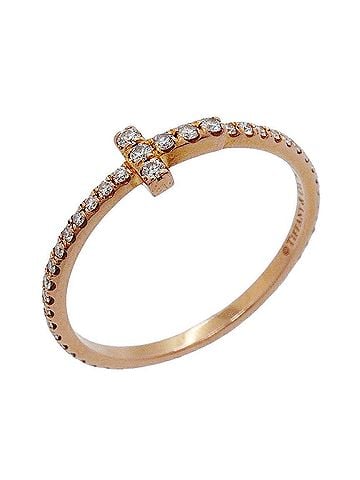 Tiffany & Co. Tiffany &amp; Co. T-Wire Ring, 18K Pink Gold, Diamond (Women's) (view 1)