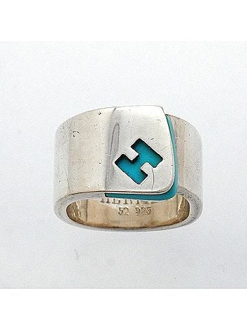 Hermès Hermes Candy Ring, Sterling Silver 925, Blue, Women's (view 2)