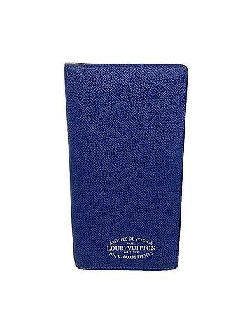 Louis Vuitton Louis Vuitton Taiga Portefeuille Brazza NM Long Wallet M30389 Blue Men's (view 1)