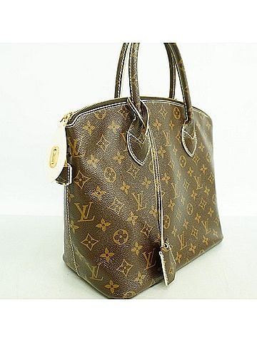 Louis Vuitton Louis Vuitton Monogram Shiny Lockit Handbag M40597 Brown Women's (view 2)