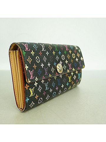 Louis Vuitton Louis Vuitton Monogram Multicolor Long Wallet, Pochette Portemonnaie Credit, M60005, Noir (Women's) (view 2)
