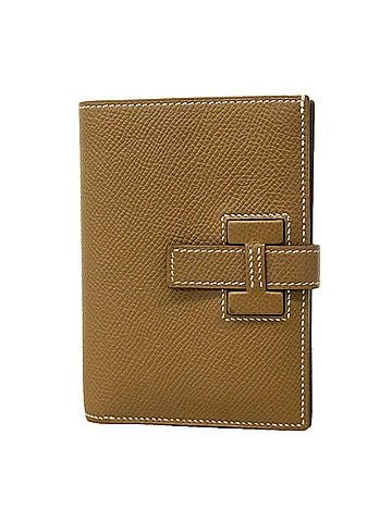 Hermès Hermes Passant Compact Wallet, Veau Epsom Leather, Etoupe, W Stamp, Women's (view 1)