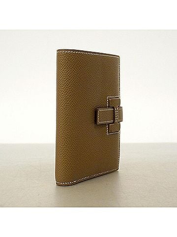 Hermès Hermes Passant Compact Wallet, Veau Epsom Leather, Etoupe, W Stamp, Women's (view 2)