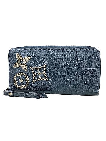 Louis Vuitton Louis Vuitton Monogram Empreinte Flower Stud Zippy Wallet M62069 Marine Metal Women's Long (view 1)