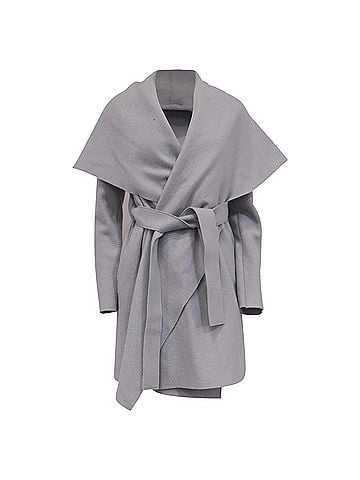 Harris Wharf London Harris Wharrf London Belted Blanket Coat in Grey Wool (view 1)