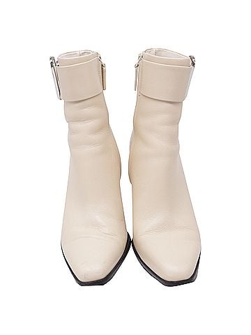 3.1 Phillip Lim 3.1 Phillip Lim Alix Heeled Ankle Boots in Cream Leather (view 2)
