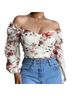 Privy 97% Polyester 3% Spandex 100% Polyester Floral White Short Sleeve T-Shirt Size M - photo 1