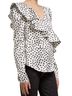 Self-Portrait 100% Polyester Print White Black Blouse Size 8 - photo 1