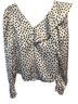 Self-Portrait 100% Polyester Print White Black Blouse Size 8 - photo 2