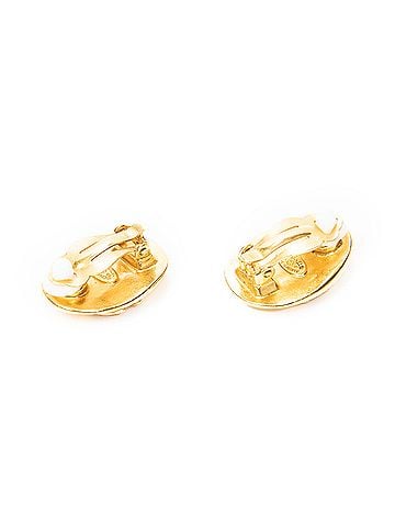 Chanel CC Oval Clip On Earrings (view 2)