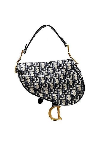 Christian Dior Christian Dior 2-way Saddle Bag Handbag, Oblique, Cotton/Leather (view 2)