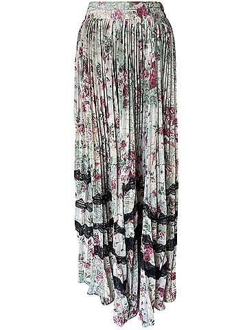 Rococo Sand Floral Pleated Lace Maxi Formal Skirt (view 1)