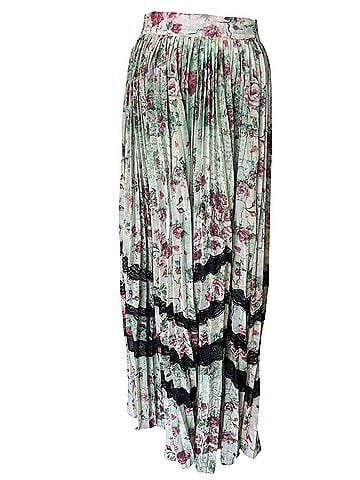 Rococo Sand Floral Pleated Lace Maxi Formal Skirt (view 2)