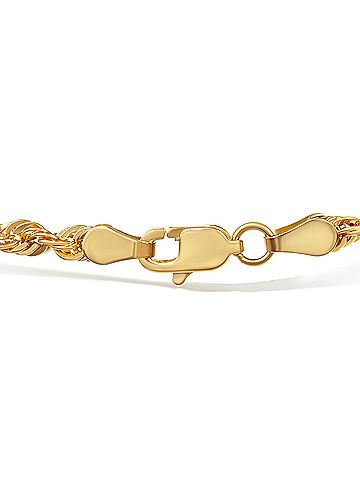 Haus of Brilliance Men's Solid 10K Yellow Gold 3.2mm Light Rope Chain Necklace (view 2)