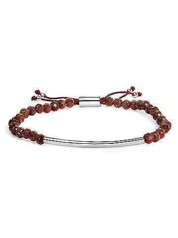 Haus of Brilliance Sterling Silver Sand Bead Station Bracelet Bolo (view 1)