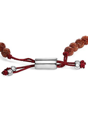 Haus of Brilliance Sterling Silver Sand Bead Station Bracelet Bolo (view 2)
