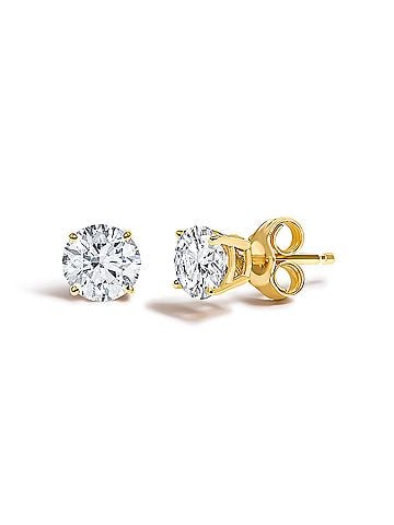 Haus of Brilliance 14K Yellow Gold 1/2 Cttw Lab Grown Diamond Solitaire Stud Earrings (view 2)