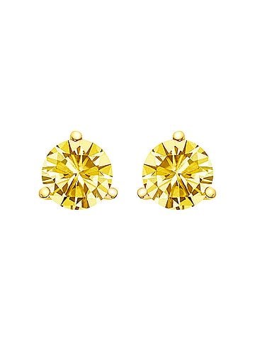 Haus of Brilliance 14K Yellow Gold 3-Prong Martini Set 1.0 Cttw Yellow Lab Grown Diamond Solitaire Stud Earrings (view 1)