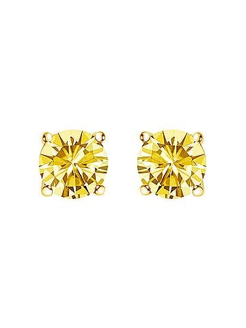 Haus of Brilliance 14K Yellow Gold 2.0 Cttw Lab Grown Yellow Diamond Solitaire Stud Earrings (Yellow Color, VS2-SI1 Clarity) (view 1)