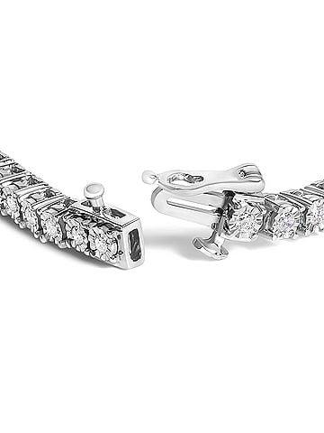 Haus of Brilliance 14K White Gold 3.0 Cttw Lab Grown Diamond Illusion-Set Miracle Plate Tennis Bracelet (F-G Color, VS1-VS2 Clarity) - Size 7.25" (view 2)