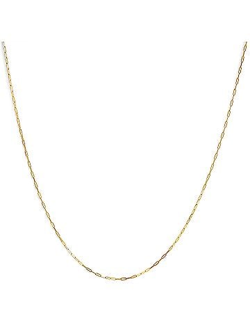 Haus of Brilliance Unisex Solid 14K Yellow Gold 1.5mm Paperclip Chain Necklace - 18 Inches (view 1)