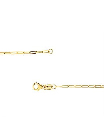 Haus of Brilliance Unisex Solid 14K Yellow Gold 1.5mm Paperclip Chain Necklace - 18 Inches (view 2)