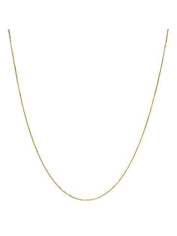 Haus of Brilliance Solid 14K Yellow Gold 0.75mm Classic Box Chain Necklace. Unisex Chain - Size 18 Inches (view 1)