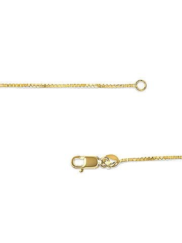 Haus of Brilliance Solid 14K Yellow Gold 0.75mm Classic Box Chain Necklace. Unisex Chain - Size 18 Inches (view 2)
