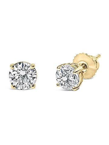 Haus of Brilliance 14K Yellow Gold 1.00 Cttw Lab Grown Diamond Solitaire Stud Earrings (view 2)