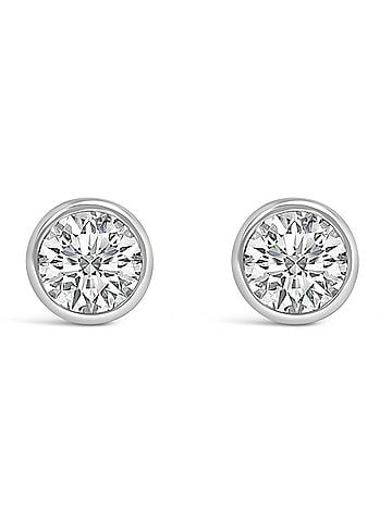 Haus of Brilliance 14K White Gold 2.0 Cttw Lab Grown Diamond Screw-Back Classic Bezel Solitaire Stud Earrings (G-H Color, VS2-SI1 Clarity) (view 1)