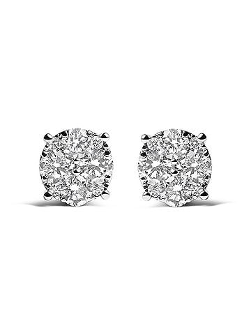 Haus of Brilliance 14K White Gold 2.00 Cttw Lab Grown Diamond Cluster Stud Earrings (G-H Color, VS1-VS2 Clarity) (view 1)