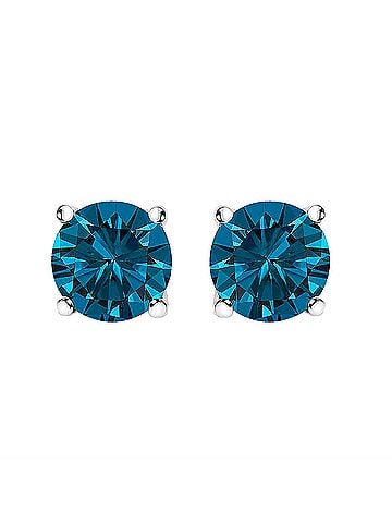 Haus of Brilliance 14K White Gold 2.00 Cttw Blue Lab Grown Diamond Stud Earrings with Screw Backs (view 1)