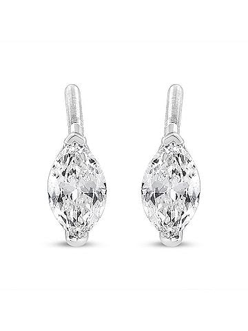 Haus of Brilliance 14K White Gold 1/2 Cttw 2 Prong Set Marquise Solitaire Lab Grown Diamond Stud Earrings (F-G Color, VS2-SI1 Clarity) (view 2)
